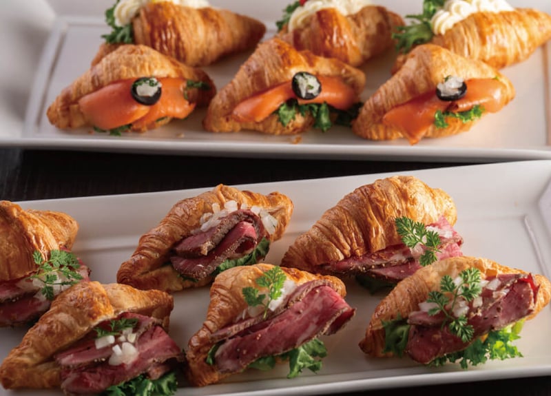 Freshly baked croissant sandwich image